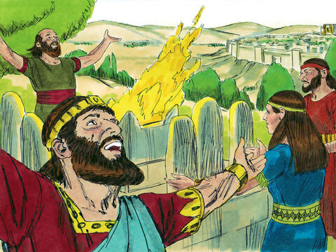 El rey Acaz (735-715 d. C.) se convirtió en rey de Judá a la edad de 20 años. Le dio la espalda a Dios para adorar a Baal y a otros dioses falsos. Otros en la nación siguieron su malvado ejemplo. – Número de diapositiva 1