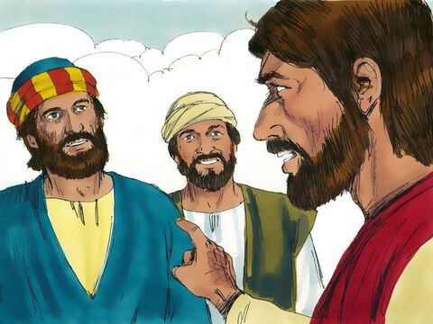 Jesús miró fijamente a Simón y luego dijo: "¡Tú eres Simón, pero te llamarán Pedro, que significa la roca!" – Número de diapositiva 6