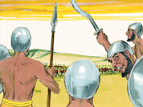 El vasto ejército de los Etíopes enfrentó al Rey Asa y a sus hombres. Asa clamó, “Confiamos en ti Señor – Número de diapositiva 10