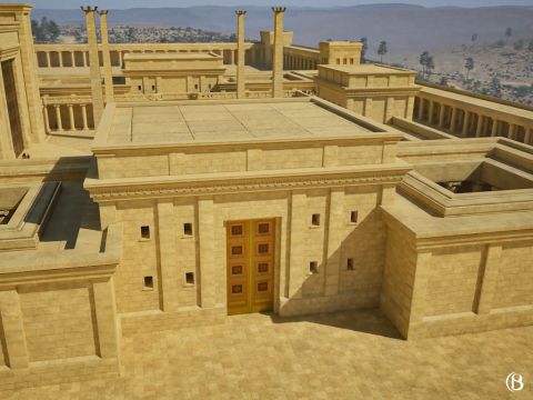 Entre la “Cámara de la Casa del Aceite” y la “Cámara de los Nazareos” estaba la puerta sur de entrada al “Patio de las Mujeres”. – Número de diapositiva 5
