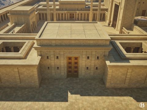 Entre la “Cámara de la Leñera” y la “Cámara de los Leprosos” se encontraba la puerta norte de entrada al “Patio de las Mujeres”. – Número de diapositiva 9