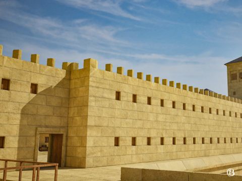 La Biblia habla de la Fortaleza Antonia como un cuartel (Hechos 21:37) y fue aquí donde Pablo dio un discurso a la gente. – Número de diapositiva 5