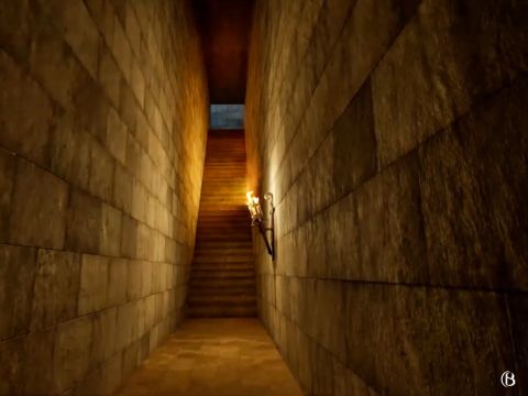 Esta escalera daba a los sacerdotes acceso al techo sobre la cámara inferior. – Número de diapositiva 17