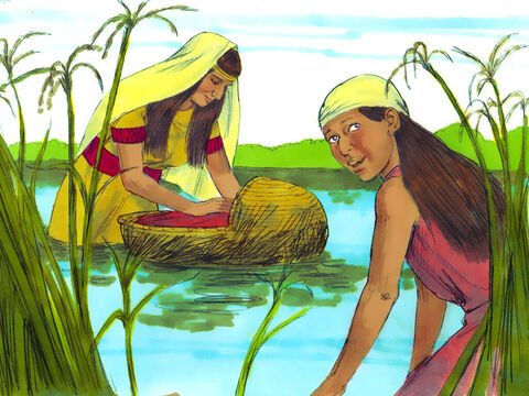 Éxodo 2:4   Ella escondió la cesta entre los juncos altos del río Nilo. La hermana del niño se quedó a cierta distancia para ver que pasaría con él. – Número de diapositiva 17