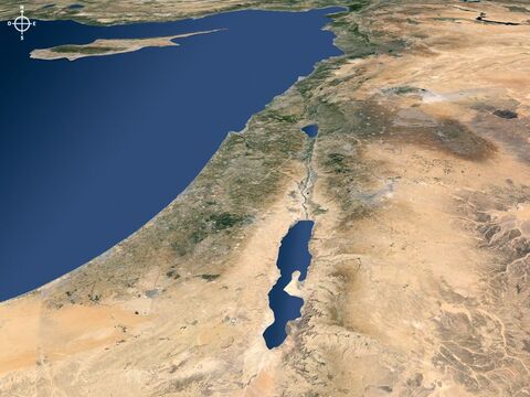 Vista aérea de Israel y las regiones del norte vistas desde el sur. – Número de diapositiva 12
