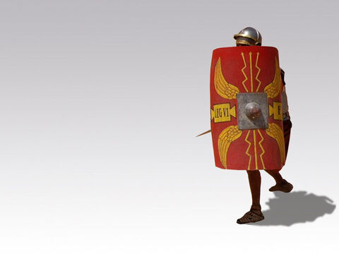 Soldado romano con escudo protector. – Número de diapositiva 9