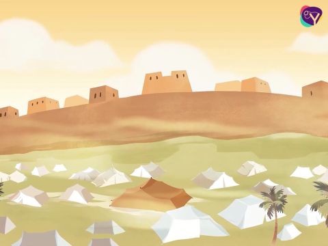 Al llegar a Jericó, los espías descubrieron que era una ciudad grande y poderosa, rodeada de murallas muy altas y gruesas. Recopilaron información sobre la gente y cómo protegían la ciudad. Al caer la noche, tuvieron que encontrar un lugar donde esconderse para, por la mañana, poder regresar al campamento del pueblo de Israel. – Número de diapositiva 6