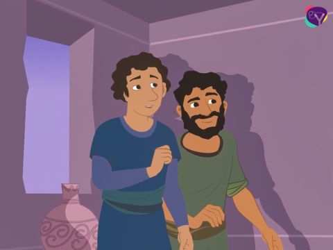 Sabía que los hombres del rey buscaban a los dos espías judíos. Pero en lugar de traicionarlos, los llevó al tejado y los escondió bajo los tallos de lino. Luego regresó y abrió la puerta lentamente. – Número de diapositiva 10