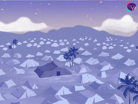 Luego regresamos al campamento para pasar la noche. – Número de diapositiva 13