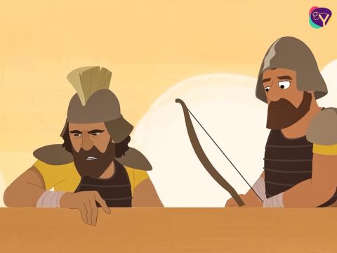 Algunas personas en Jericó incluso se burlaron de los israelitas, después de todo, ¿cómo podría alguien esperar conquistar una ciudad rodeada por una muralla muy gruesa, simplemente caminando alrededor de ella mientras tocaba la trompeta? – Número de diapositiva 18