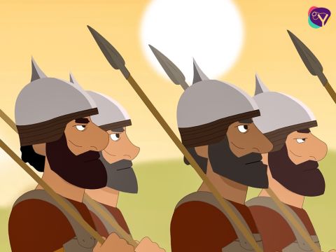Sin embargo, el séptimo día fue diferente. Los israelitas partieron con los sacerdotes y el Arca de la Alianza, igual que los demás días. Pero después de rodear Jericó, continuaron su marcha. – Número de diapositiva 19