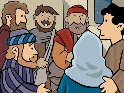 Encontraron a los otros discípulos reunidos en una habitación en Jerusalén y les contaron la buena nueva. – Número de diapositiva 14
