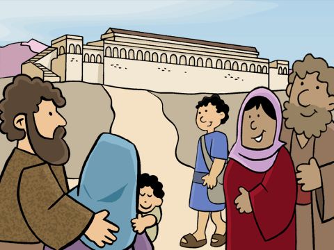 Se necesitaron varios días para llegar a la ciudad de Jerusalén donde se podía ver el gran Templo. – Número de diapositiva 4