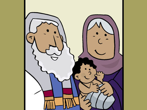 Pero Zacarías los sorprendió y escribió que el bebé se llamaría Juan, no Zacarías. En ese momento Zacarías pudo hablar de nuevo y comenzó a alabar a Dios. – Número de diapositiva 15