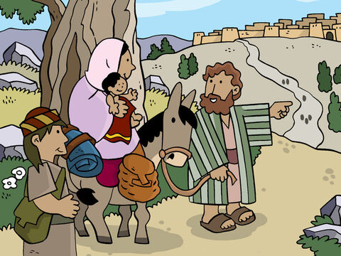 Cuarenta días después del nacimiento de Jesús, José llevó a María a Jerusalén para realizar la ceremonia de purificación, que en aquellos días exigía el Libro de la Ley. – Número de diapositiva 1