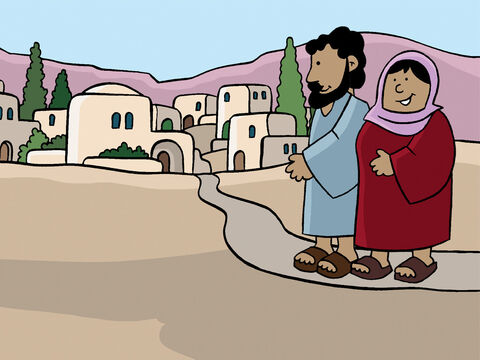 Jesús y su madre María fueron invitados a una boda en el pueblo de Caná en Galilea. – Número de diapositiva 1