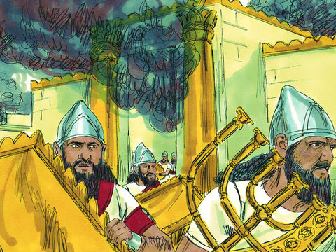 El rey Nabucodonosor había tomado objetos del templo cuando invadió Jerusalén, incluidas copas de oro y plata. El rey Belsasar quería que estas copas se usaran en la fiesta para que sus invitados bebieran vino. – Número de diapositiva 3