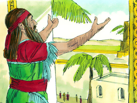 Daniel era un judío que vivía en Babilonia cuando los medos y persas tomaron el control de la tierra. Cada día Daniel oraba mirando hacia Jerusalén, su tierra natal. – Número de diapositiva 1
