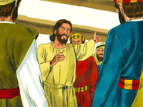 “¿Por qué les vienen dudas?” preguntó Jesús. “Miren mis manos y mis pies. ¡Soy yo mismo! Tóquenme y vean – Número de diapositiva 16