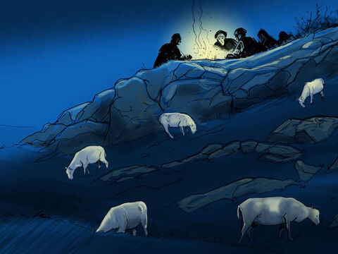 La noche en que nació el niño Jesús, en las colinas a las afueras de Belén… – Número de diapositiva 1