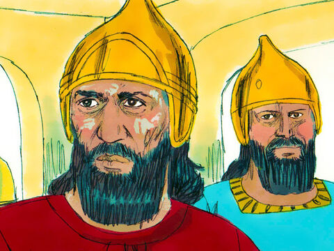 Naamán era el comandante del ejército del rey de Siria. Había ganado muchas batallas y era muy apreciado por su rey. Sin embargo, este valiente soldado descubrió que tenía una terrible enfermedad de la piel llamada lepra. – Número de diapositiva 1