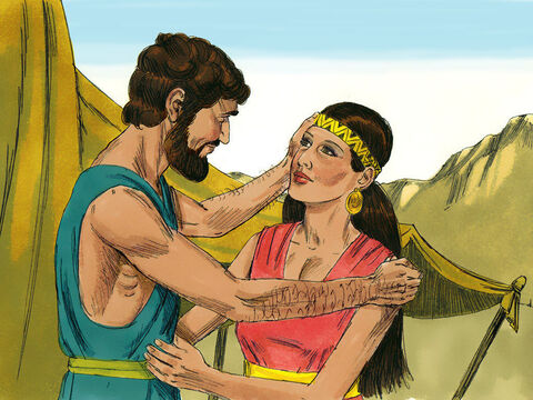 Isaac tenía cuarenta años cuando se casó con Rebeca. Pasaron veinte años e Isaac oró al Señor ya que esposa no tenía hijos. – Número de diapositiva 1