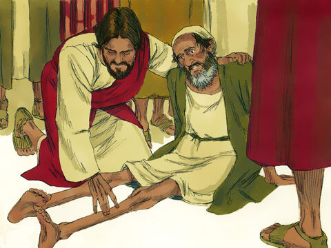 Eran aproximadamente 5000 hombres, sin contar mujeres y niños. Jesús tuvo compasión de ellos, y, subiendo a un monte, les enseñaba. También sanó a los enfermos. – Número de diapositiva 3