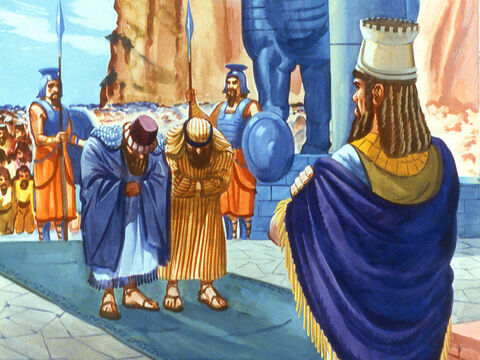 Los dos caldeos no tardaron en informar al rey de lo que habían visto. Estaban celosos de Sadrac, Mesac y Abednego. – Número de diapositiva 20
