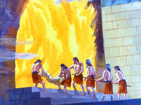Luego, uno a uno, fueron arrojados en medio de las llamas. – Número de diapositiva 30