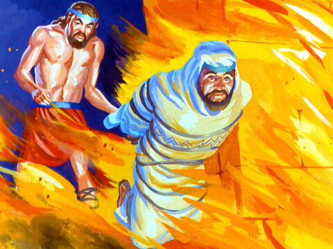 Abednego, cuyo nombre real significa 'El Señor es mi ayudador', también le echaron al horno. – Número de diapositiva 33