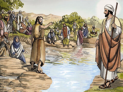 Yo, en verdad, los bautizo con agua para invitarlos a que se vuelvan a Dios;... – Número de diapositiva 10