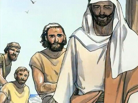 Pero Jesús le dijo a Simón: “No tengas miedo; desde ahora vas a pescar hombres.” – Número de diapositiva 10