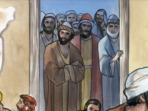 Al ver esto, los fariseos preguntaron a los discípulos: – Número de diapositiva 5