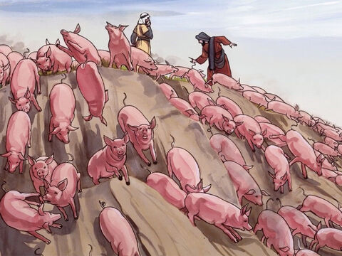 Los demonios salieron de los hombres y entraron en los cerdos... – Número de diapositiva 7