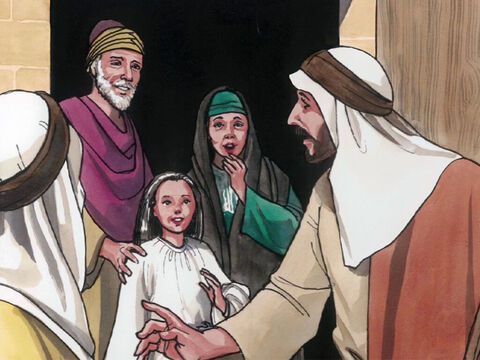 Sus padres estaban muy admirados; pero Jesús les ordenó que no contaran a nadie lo que había pasado. – Número de diapositiva 21