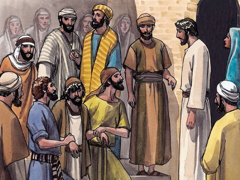 Mientras los ciegos salían, algunas personas trajeron a Jesús un mudo que estaba endemoniado. – Número de diapositiva 5