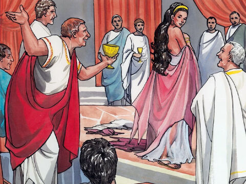 ... y le gustó tanto a Herodes que le prometió bajo juramento darle cualquier cosa que pidiera. – Número de diapositiva 7