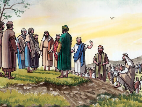Entonces Jesús subió a un monte, y se sentó con sus discípulos. Ya estaba cerca la Pascua, la fiesta de los judíos. – Número de diapositiva 3
