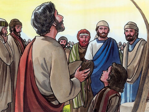 Jesús tomó en sus manos los panes y, después de dar gracias a Dios... – Número de diapositiva 7