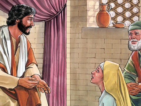 Marta tenía una hermana llamada María, la cual se sentó a los pies de Jesús para escuchar lo que él decía – Número de diapositiva 3