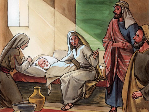 Había un hombre enfermo que se llamaba Lázaro, natural de Betania, el pueblo de María y de su hermana Marta. – Número de diapositiva 1
