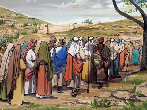En su camino a Jerusalén, pasó Jesús entre las regiones de Samaria y Galilea.Y llegó a una aldea, donde le salieron al encuentro diez hombres enfermos de lepra... – Número de diapositiva 1