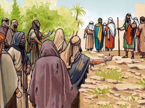 ...los cuales se quedaron lejos de él gritando:“¡Jesús, Maestro, ten compasión de nosotros!”Cuando Jesús los vio, les dijo: ”Vayan a presentarse a los sacerdotes.” – Número de diapositiva 2