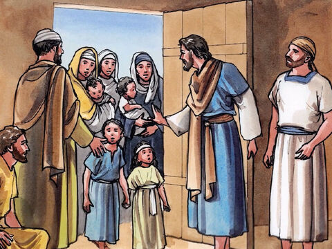 También le llevaban niñitos a Jesús, para que los tocara – Número de diapositiva 1