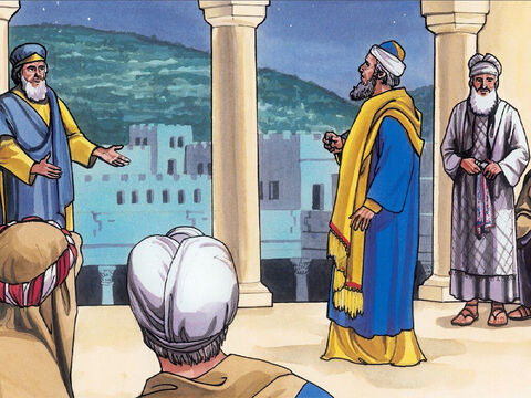 Por aquel tiempo, los jefes de los sacerdotes y los ancianos de los judíos se reunieron en el palacio de Caifás, el sumo sacerdote, – Número de diapositiva 3