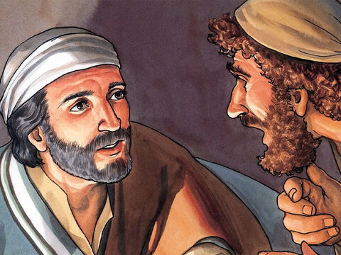 Pedro le contestó: “Aunque todos pierdan su fe en ti, yo no la perderé.” Jesús le dijo: "Te aseguro... – Número de diapositiva 10