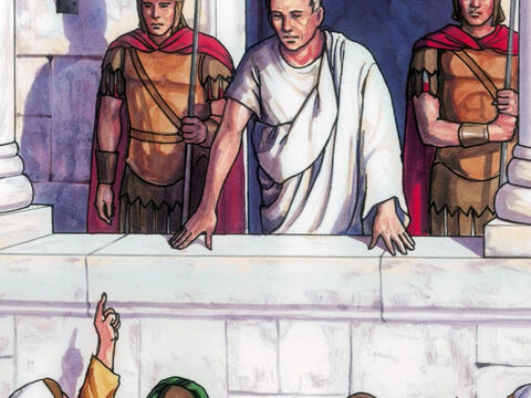 Pilatos les dijo: Llévenselos y  júzguenlo ustedes de acuerdo a su propia ley. – Número de diapositiva 6