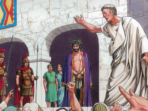 Pilatos dijo:  llévenselo ustedes y crucifíquenlo.  Ciertamente no encuentro razón para acusarlo. – Número de diapositiva 4