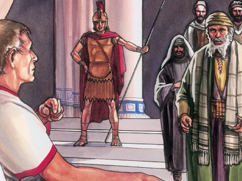 ...los líderes judíos le pidieron a Pilatos que quebraran las piernas de las víctimas para acelerar su muerte y bajar sus cuerpos. – Número de diapositiva 2