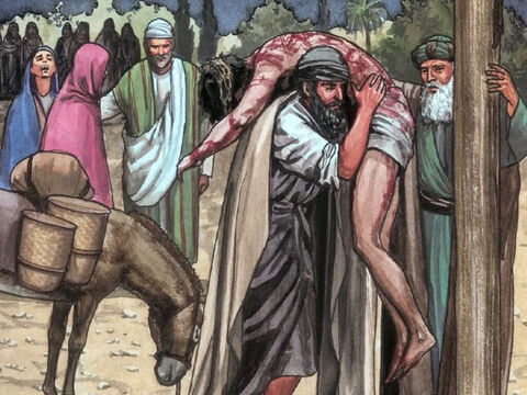 Nicodemos, el hombre que anteriormente fue a Jesús de noche, acompañado de José, llevó una mezcla de mirra y áloe de un peso aproximado de 75 libras (34 kg). – Número de diapositiva 8